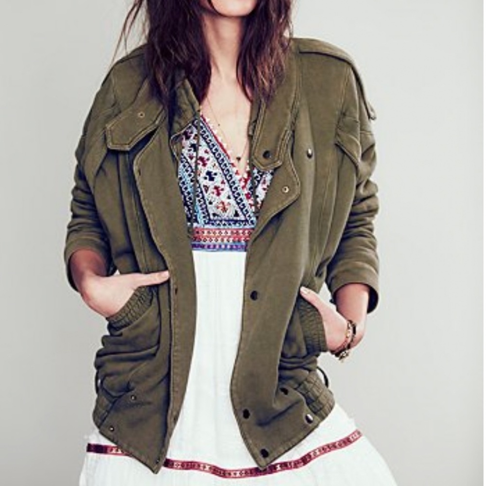 Free People Oversized Cotton Moto Jacket